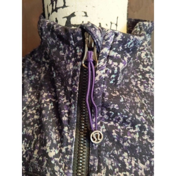 Lululemon 6 Forme Warm Up Jacket Rocky Road Black Mint Purple Full Zip Pockets - Picture 2 of 7